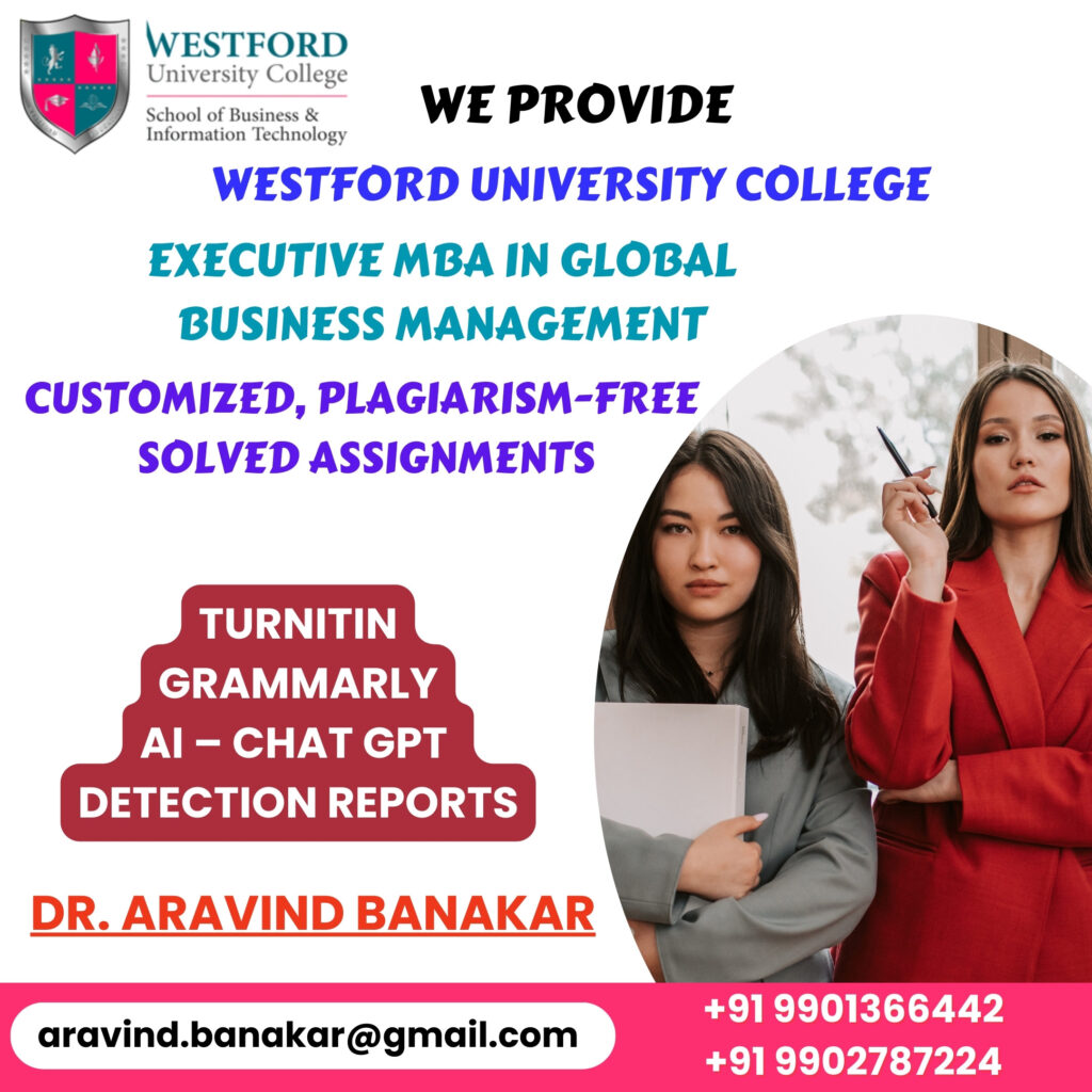 MBA Westford University Solved Assignments – 4000–5000 Words Format