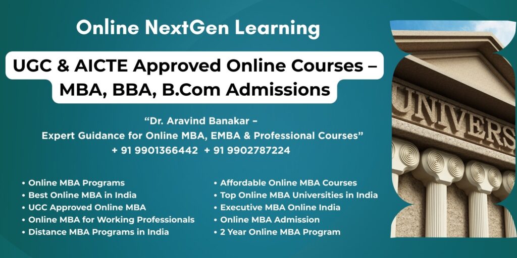 UGC Approved Online MBA in Ahmadabad - 9901366442