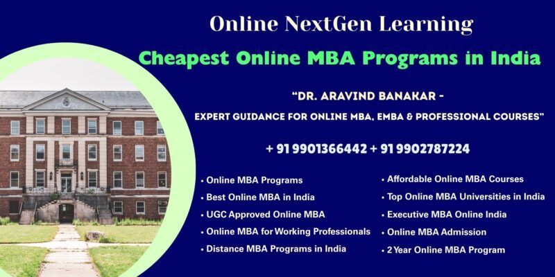 Cheapest Online MBA Programs in India Looking for Online MBA with Global Recognition