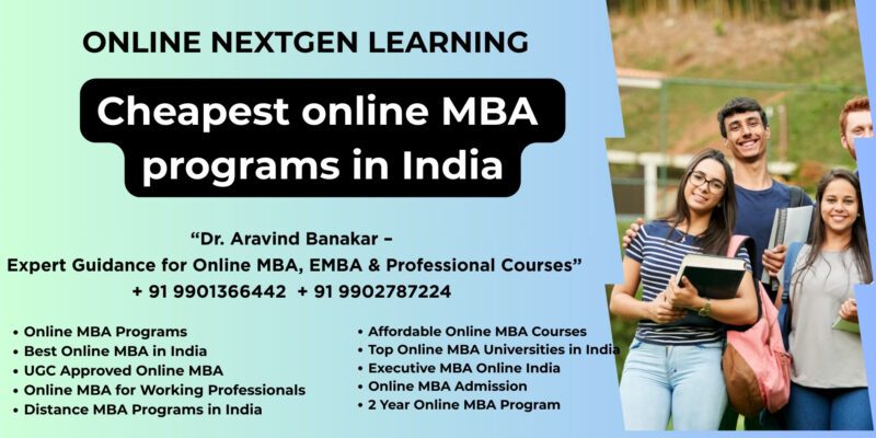 Cheapest online MBA programs in India Looking for Distance & Online MBA UGC Recognized at Jaipur