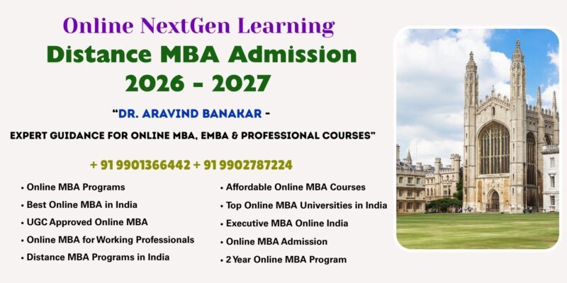 Distance MBA Admission 2026 – 2027 Looking for Top Distance & Online MBA University
