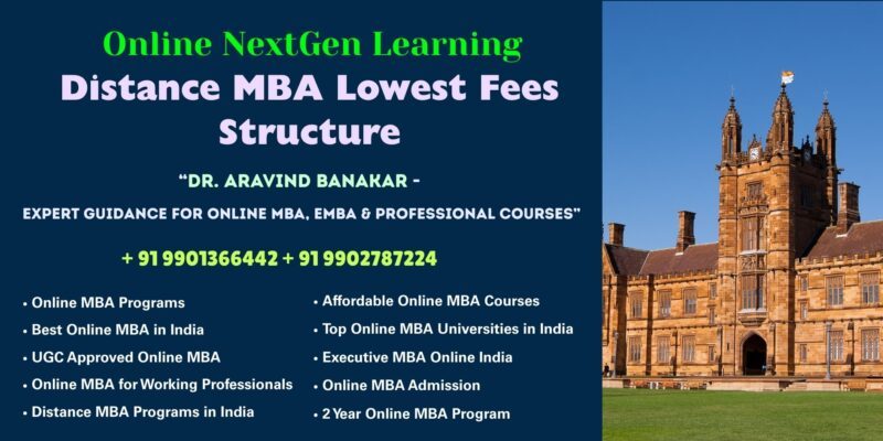 Distance MBA Lowest Fees Structure NMIMS Distance MBA Admission – Professional Admission Support by Dr. Aravind Banakar