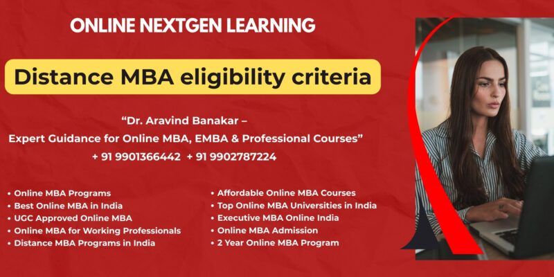 Distance MBA eligibility criteria Looking for Distance & Online MBA UGC Recognized at Madurai