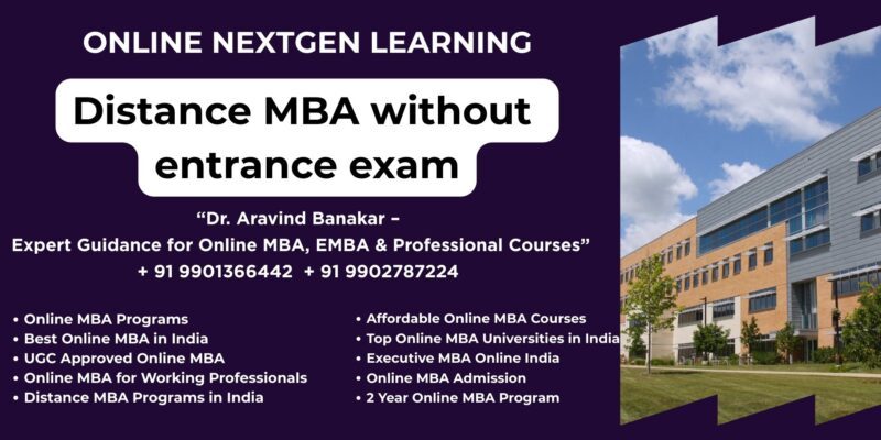 Distance MBA without entrance exam Online MBA from NMIMS in Jamshedpur - 9901366442