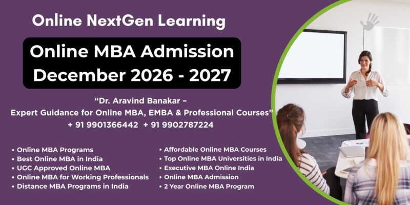 Online MBA Admission December 2026 – 2027 Top Online MBA Colleges Dharwad