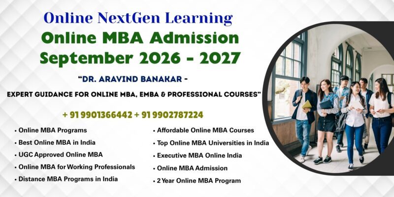 Online MBA Admission September 2026 – 2027 Online MBA Admission without Entrance Exam – Professional Admission Support by Dr. Aravind Banakar