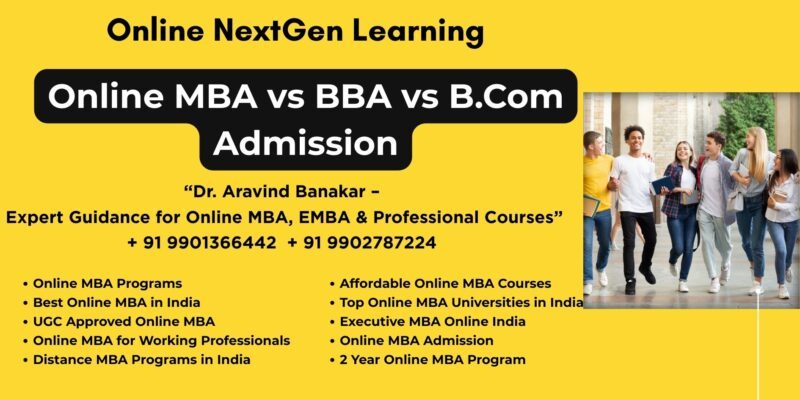 Online MBA vs BBA vs B.Com Admission Looking for Online and Distance MBA in Guntur