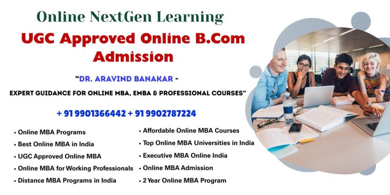 UGC Approved Online B.Com Admission University Approved Distance & Online MBA, Executive MBA, BBA, B.Com at Gurgaon (Gurugram)